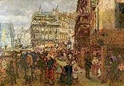 Adolph von Menzel Weekday in Paris oil on canvas